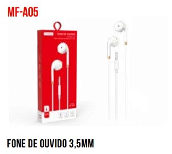 FONE DE OUVIDO ESTEREO P3 1.2M TOMATE MF-A05