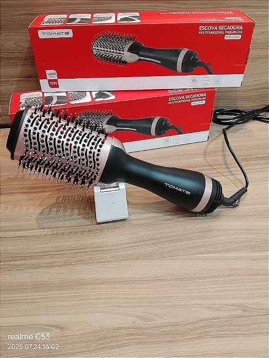 ESCOVA SECADORA MULTIFUNCIONAL 3 EM 1 1000W 127V TOMATE MSE-2900A