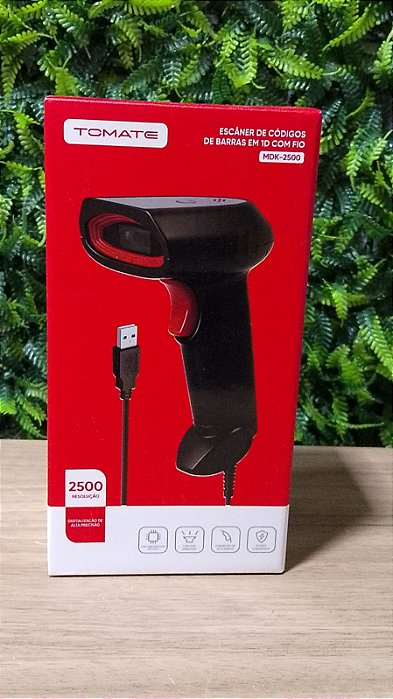 LEITOR DE CODIGO DE BARRAS 1D 2500 RESOLUCAO COM FIO TOMATE MDK-2500