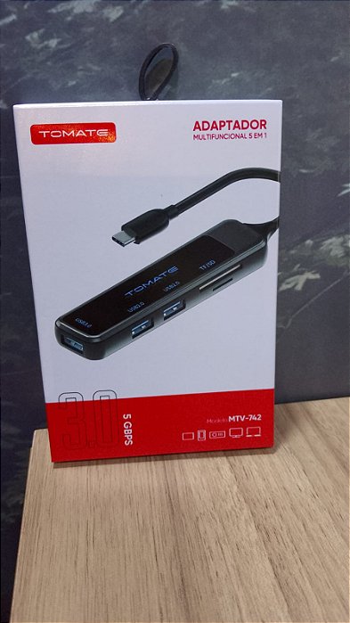 ADAPTADOR HUB 5 EM 1 TYPE-C PARA USB 3.0 / USB 2.0 / TF/SD TOMATE MTV-742