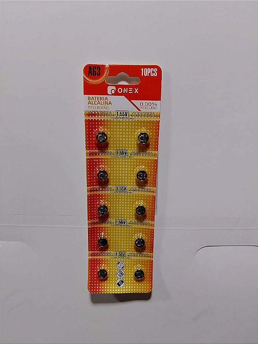 BATERIA BOTAO DE LITIO AG3 392A 1.55V ONEX BAT-5076
