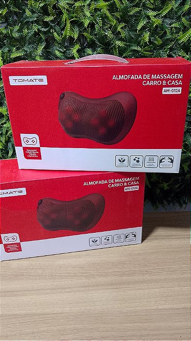 ALMOFADA MASSAGEADORA TERMOTERAPIA 20W TOMATE AM-012A