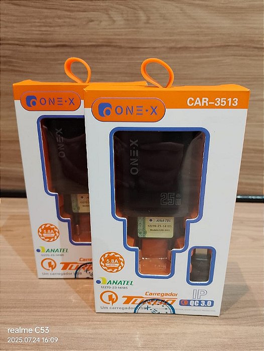 CARREGADOR TURBO USB IPHONE 5.8A 25W ONEX CAR-3513