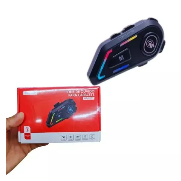 FONE DE OUVIDO BLUETOOTH PARA CAPACETE DE MOTO TOMATE MT-C002