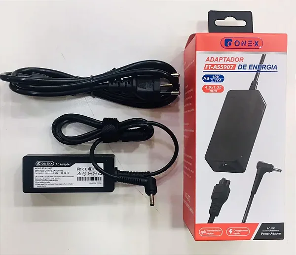 FONTE PARA NOTEBOOK 19V 2.37A PLUG 4.X1.35MM ONEX FT-AS5907
