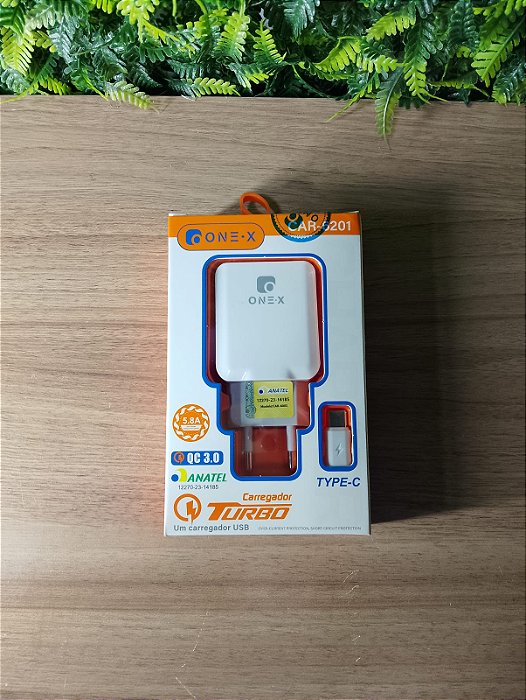 KIT CARREGADOR TURBO USB PARA TYPE-C 5.8A ONEX CAR-6201