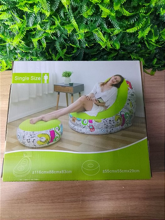 POLTRONA INFLAVEL C/ APOIO PARA PES 118X90X80CM TOMATE MC-51