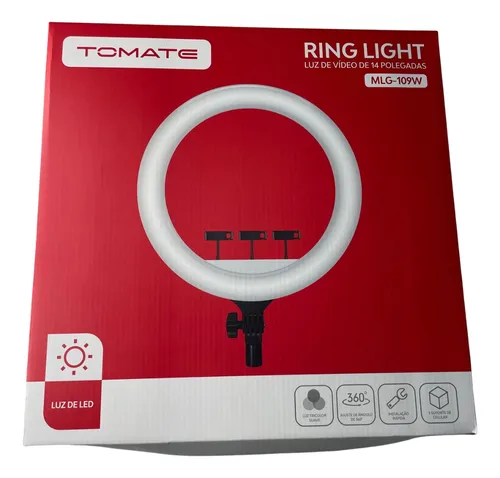 RING LIGHT 14" COM TRIPE TOMATE MLG-109W