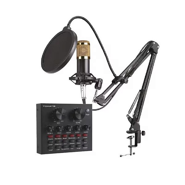 MICROFONE CONDENSADOR PROFISSIONAL COM FIO TOMATE MT-3502