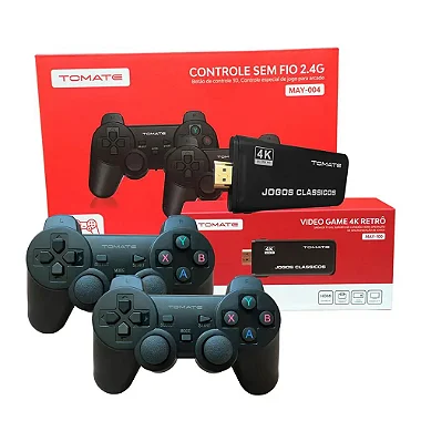 VIDEO GAME 4K RETRO 2 CONTROLES COM FIO TOMATE MAY-008