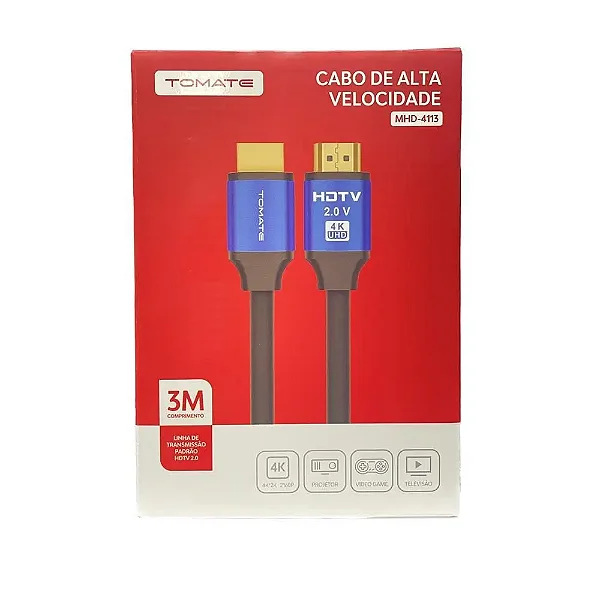 CABO HDMI PARA HDMI 4K 2.0 3M TOMATE MHD-4113