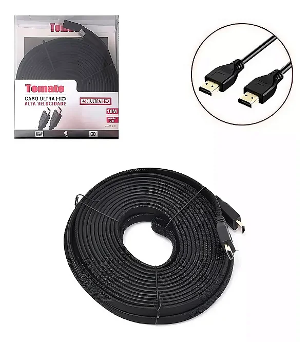 CABO HDMI FLAT REVESTIDO EM MALHA VERSÃO 2.0 C/ 10m MHD-4010
