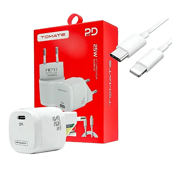 CARREGADOR TYPE-C PARA TYPE-C 25W TOMATE TT-2501CC