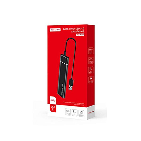 CASE PARA SSD M2 SATA/NVME USB 3.1 TOMATE MCS-M231