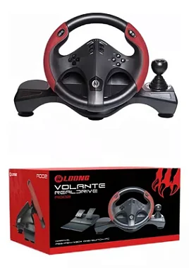 VOLANTE GAMER COM PEDAL MARCHA PARA PS3, PS4 ,XBOX E PC TOMATE A002