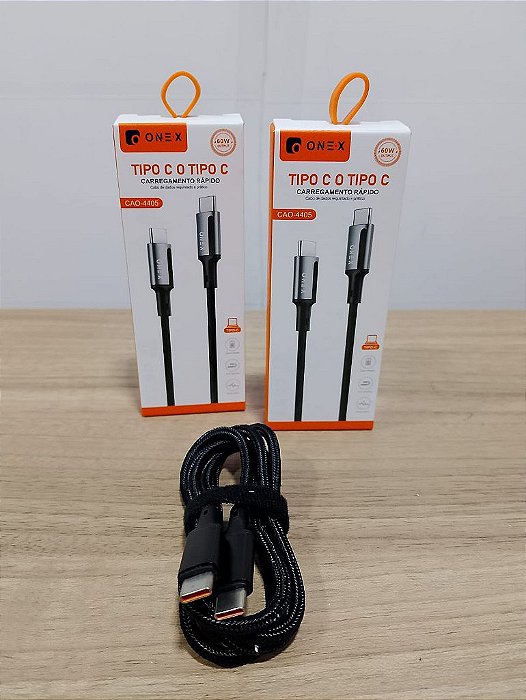 CABO DE DADOS TYPE-C PARA TYPE-CTURBO 60W 1M ONEX CAO-4405