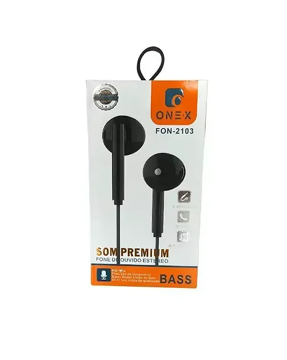 FONE DE OUVIDO P2 COM MICROFONE 1.2M ONEX FON-2103