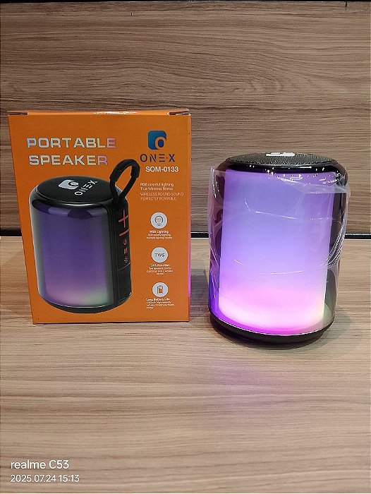 CAIXA DE SOM RGB BLUETOOTH FM/MP3 5W 500MAH ONEX SOM-0133