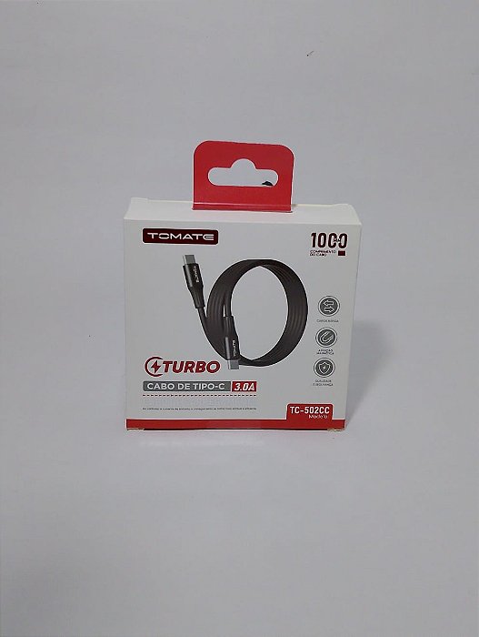 CABO DE DADOS TYPE-C PARA TYPE-C 1M 3.0A TOMATE TC-502CC