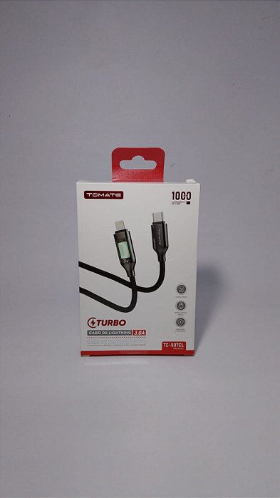 CABO DE DADOS TYPE-C PARA TYPE-C COM DISPLAY LED 27W 1M TOMATE TC-507CL