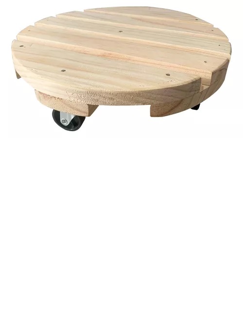 Suporte Para Vaso De Plantas Redondo Pinus Suporte 30 cm Jardim Suculentas Carrinho