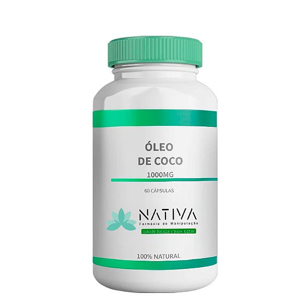 Óleo de Coco - 1000 mg - Auxilia na redução de gordura abdominal.