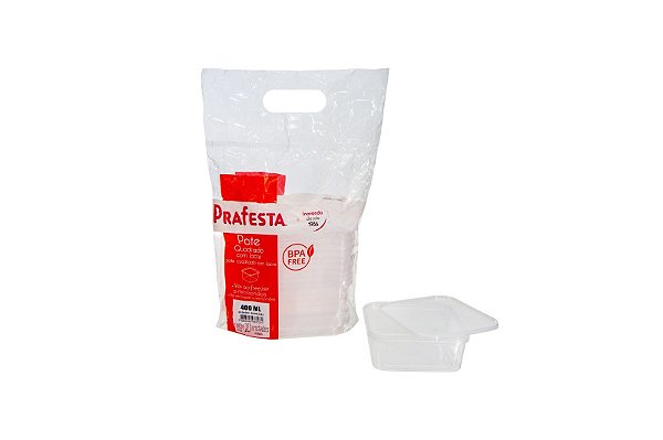 POTE PRAFESTA QUADRADO C/LACRE 400ML C/10