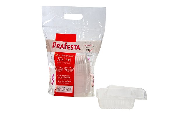 POTE PRAFESTA RETANGULAR 350ML C/24