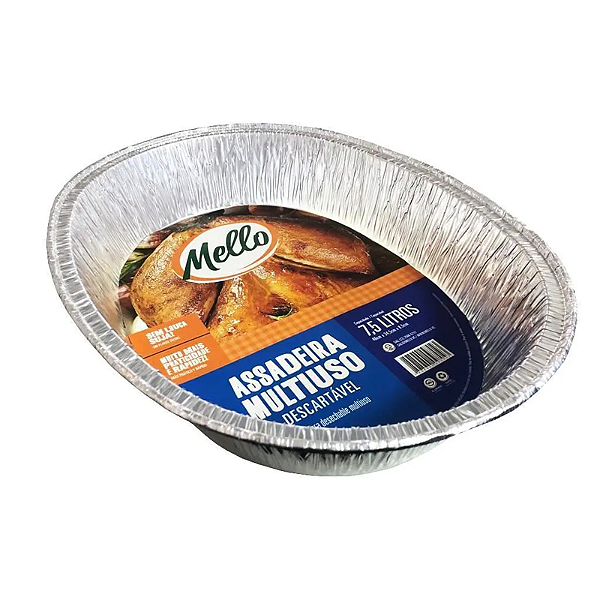 Assadeira Oval Descartável Alumínio 7,5L