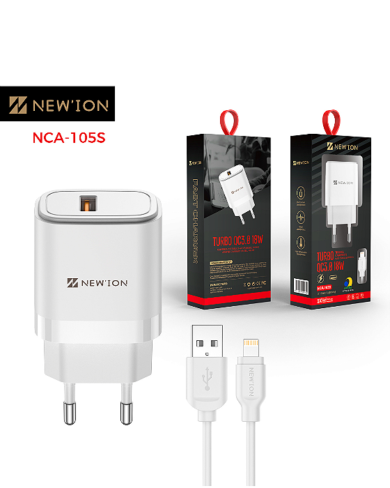 Carregador turbo USB  iPhone lightning - NCA-105S