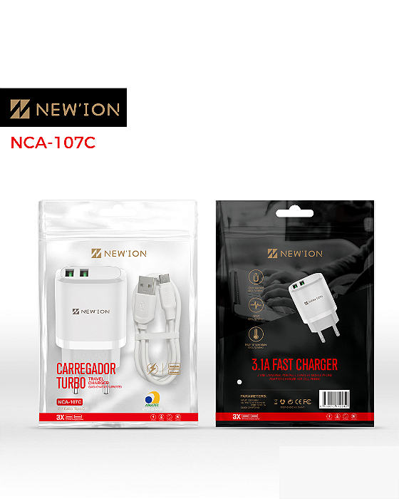 Carregador 3.1A USB Tipo C - NCA-107C