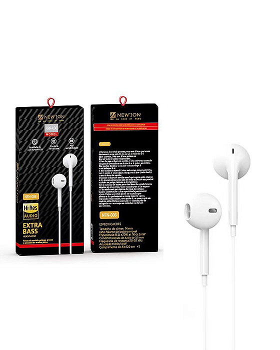 FONE EARBUD COM FIO - NFN-006