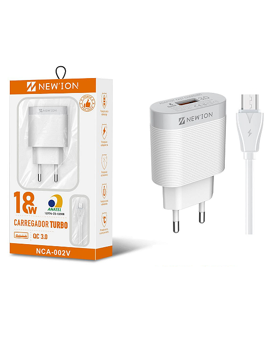 Carregador turbo USB  V8 - NCA-002V