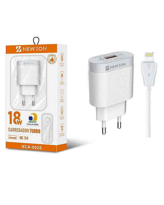 Carregador turbo USB  iPhone lightning - NCA-002S