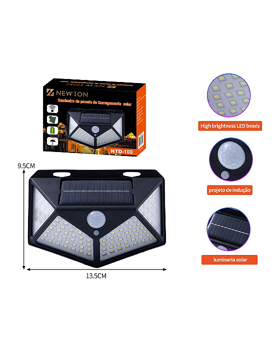 Luminária Parede Solar - NTD-100