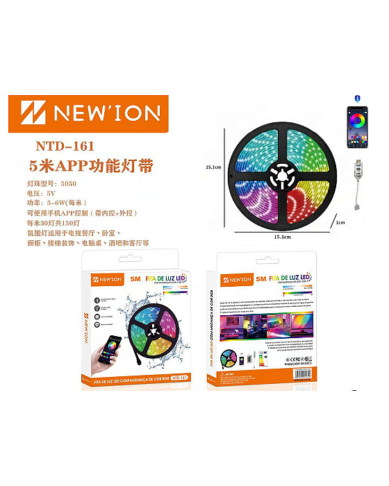 Fita de led rgb 5 metros - NTD-161
