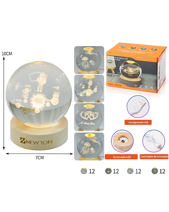 Luminária Bola De Cristal - NTD-103