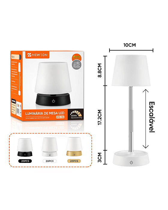 Luminária de mesa retrátil - NTD-136