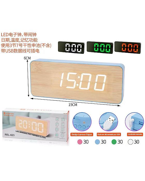 Relógio despertador led - REL-623
