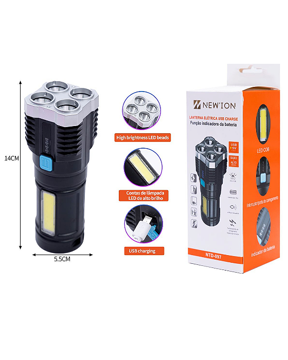 lanterna led recarregável - NTD-097