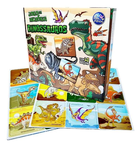 Jogo da Memória Dinossauro - Pais E Filhos - lojabw