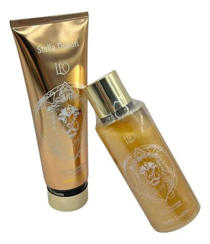 ✨ Kit Stella Dustin Zodiac leo– Body Splash + Creme Corporal com Colágeno e Brilho ✨