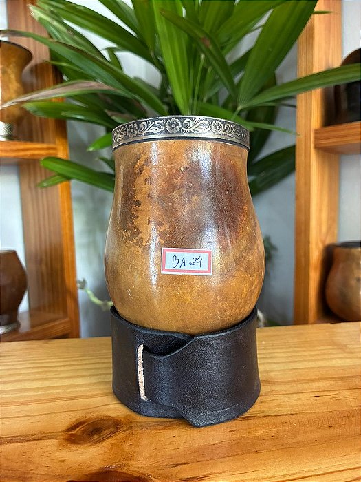 Cuia Bago de Touro com Virola de Alpaca - BA24