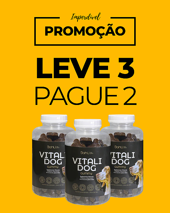 Imperdível! Leve 3, Pague 2 - Suplemento Alimentar Gummy Vitali Dog Bahli