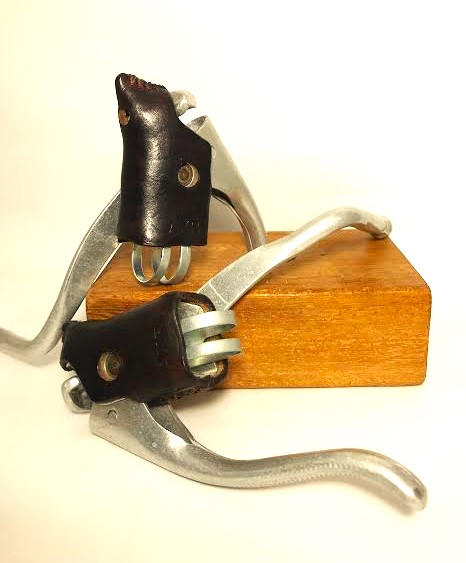 Conjunto de manetes duplos de freio para Caloi 10 Peugeot 10 Monark 10 caramelo escuro  0134