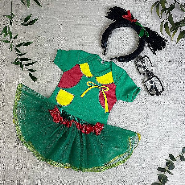 BODY CHIQUINHA CORPETE +SAIA + ÓCULOS OU TIARA