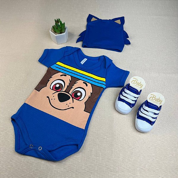 BODY TEMÁTICO PATRULHA CANINA AZUL +TOUCA