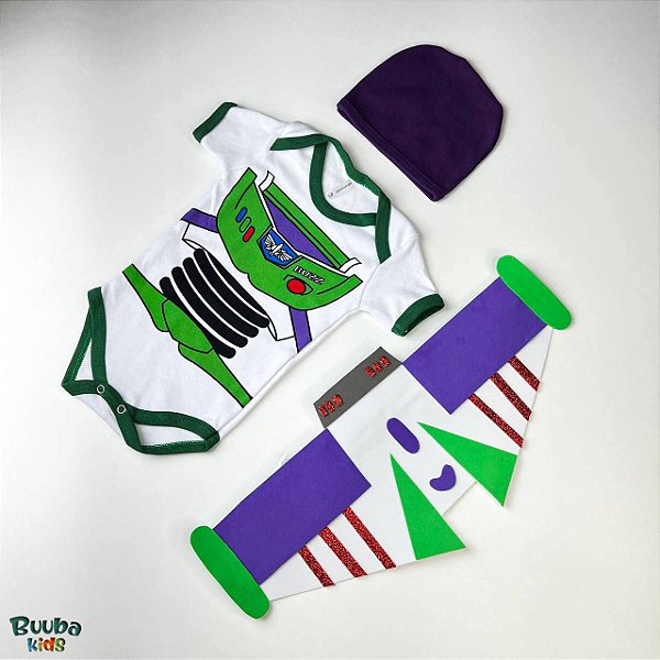 BODY TEMÁTICO BUZZ LIGHTYEAR + TOUCA + ASA