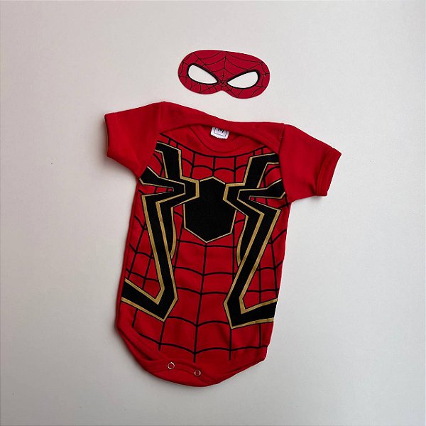 BODY TEMÁTICO HOMEM ARANHA + MÁSCARA MODELO 02