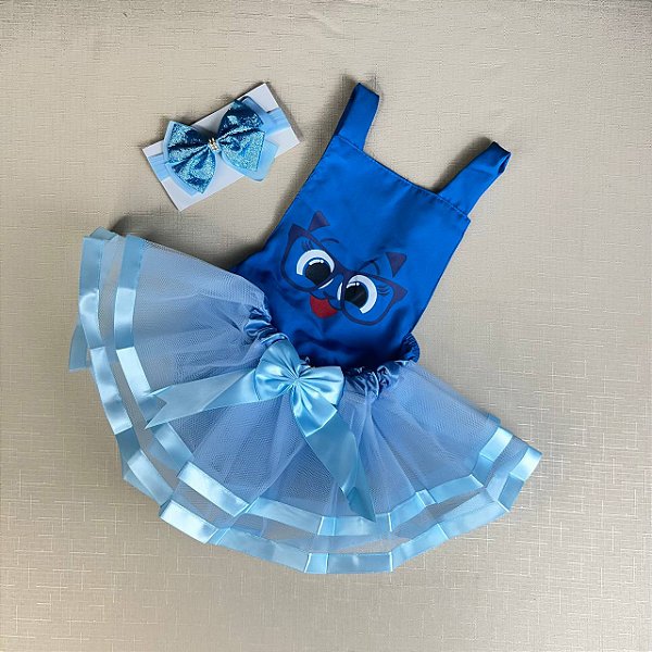 ROMPER BOLO FOFOS AZUL  + FAIXA DE CABELO